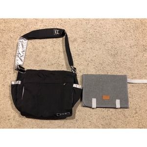 Ju Ju Be BLACK Crossbody MESSENGER or Shoulder DIAPER BAG Comfort Strap Z20